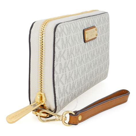 michael kors jet set contiental wristlet vanilla|leather continental wristlet Michael Kors.